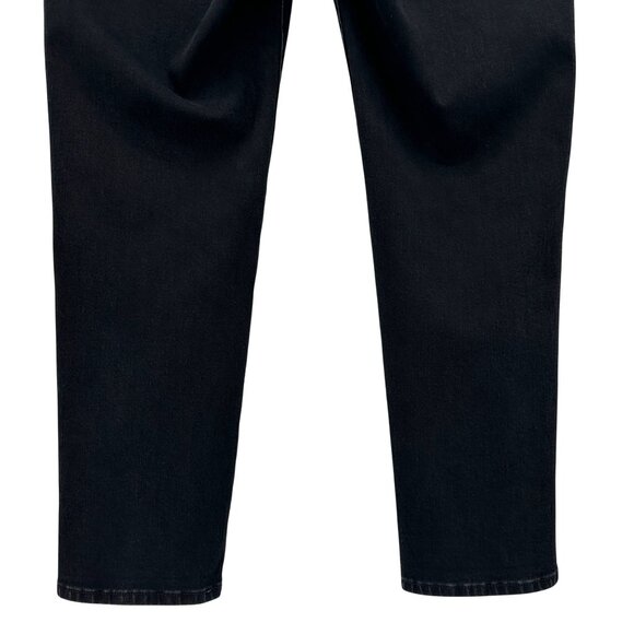 Soft Surroundings Womens Large Jeans Black Denim Slim Straight Stretch 5 Pocket - Picture 6 of 8